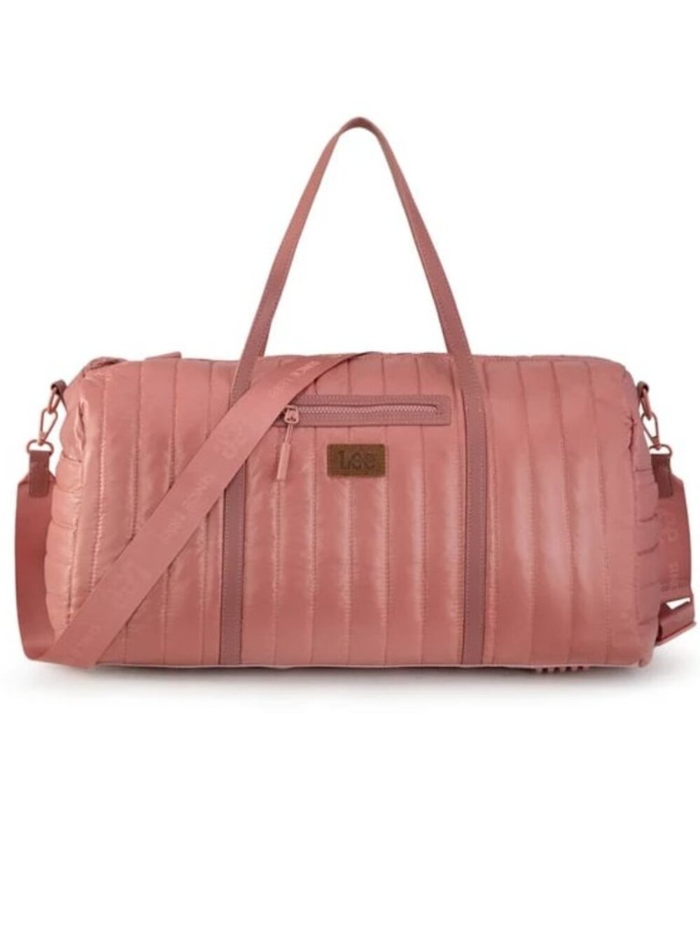 Montana West x Lee Quilted Travel Puffer Duffle Bag Dark Pink - Picture 3 of 6